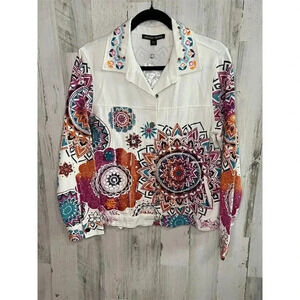Boston Proper Women's Embroidered‎ Jacket Multicolor Size Small Bohemian NWOT